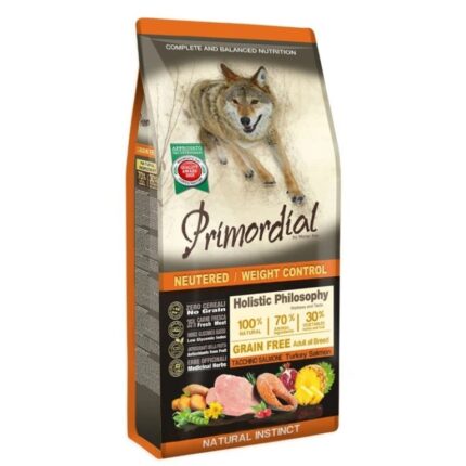 Balenie granúl Primordial Grain Free Weight Control Morka a Losos pre psov s nadváhou